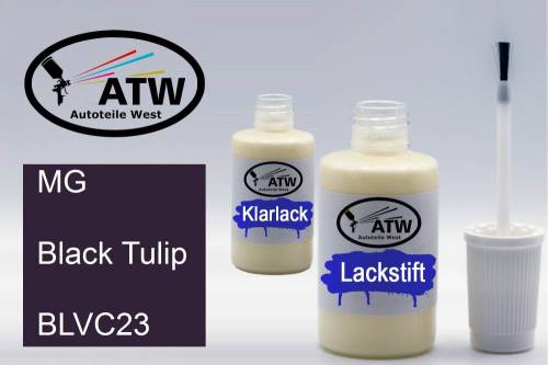 MG, Black Tulip, BLVC23: 20ml Lackstift + 20ml Klarlack - Set, von ATW Autoteile West.